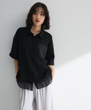 Green Parks 裾レイヤードショートスリーブシャツ Beige