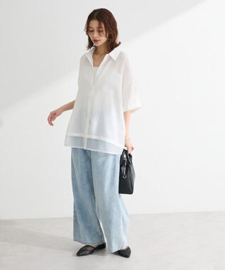 Green Parks 裾レイヤードショートスリーブシャツ Beige