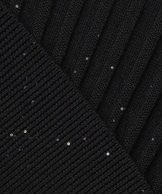 組曲 【手洗い可】ELENAスパンコールドルマン ニット ブラック系