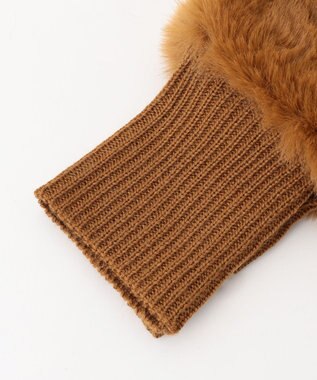 ICB ファー手袋 キャメル系