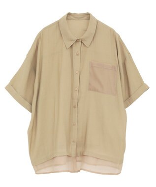 Green Parks 裾レイヤードショートスリーブシャツ Beige