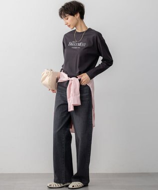 23区 【洗える】ロゴプリント コットン Tシャツ グレー系