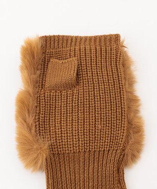 ICB ファー手袋 キャメル系