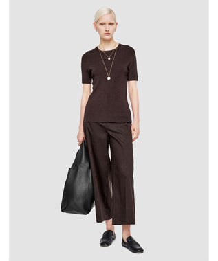 JOSEPH 【洗える】サティニーリブ　ショートスリーブニット Ebony