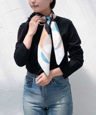 Marca ＜秋の新色！＞ 【the PORT by marca】LIGHT 大判 シルクツイル スカーフ CAMEL