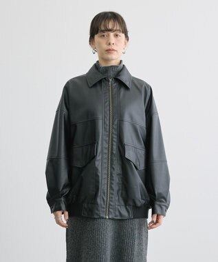 AMERICAN HOLIC フェイクレザーブルゾン Black