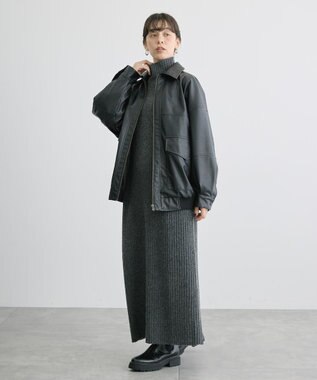 AMERICAN HOLIC フェイクレザーブルゾン Black