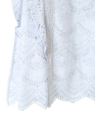 CRAFT STANDARD BOUTIQUE インド綿フリル使いシフリーブラウス Sax