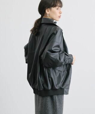 AMERICAN HOLIC フェイクレザーブルゾン Black