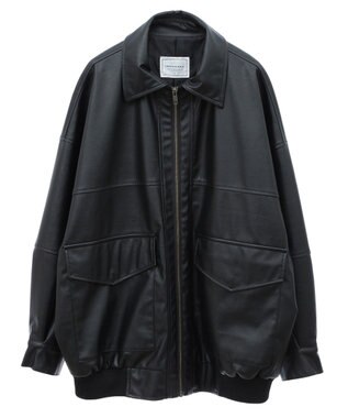 AMERICAN HOLIC フェイクレザーブルゾン Black