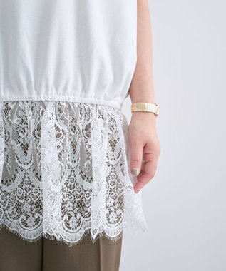 Green Parks レースドッキングフレンチプルオーバー White