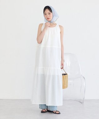 earth music&ecology ギャザーノースリーブワンピース Off White
