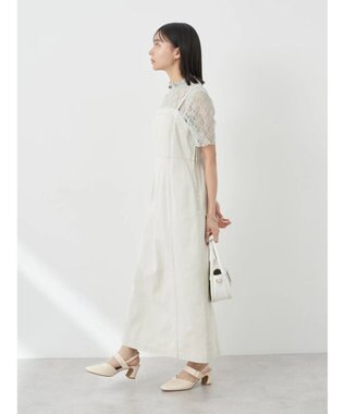 earth music&ecology レースドッキング半袖プルオーバー Mint