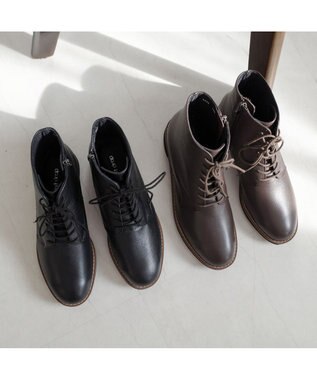 Pointer 本革レースアップブーツ ブラック