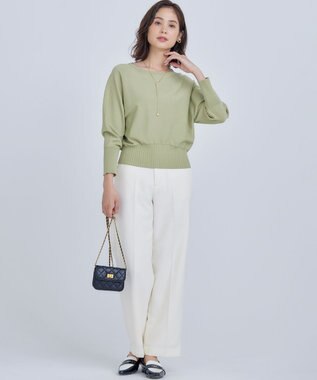 組曲 S 【WEB限定】ベーシックダブルクロス ワイドストレートパンツ アイボリー系