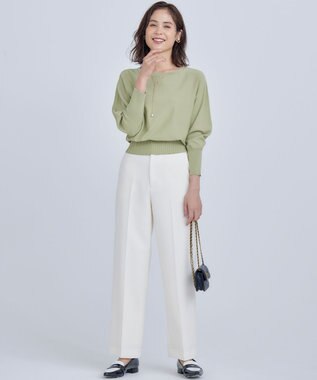 組曲 S 【WEB限定】ベーシックダブルクロス ワイドストレートパンツ アイボリー系