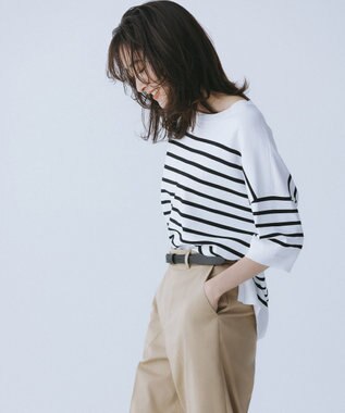 自由区 L 【接触冷感・洗える】コットンサテンストレッチクロップド丈ワイド パンツ ベージュ