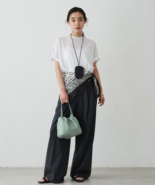 russet レザー巾着4WAYショルダーバッグ(CE-1454) Green