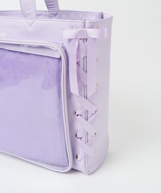 WEGO 【痛バ＆推し活グッズ】レースアップフレーム痛バッグL ライトパープル