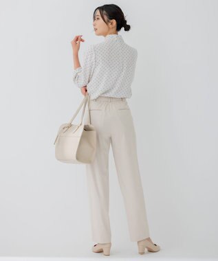 23区 L 【セットアップ対応/洗える】ストレッチポンチ パンツ ライトグレー系