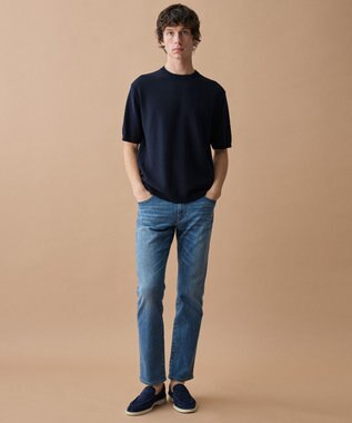 JOSEPH ABBOUD 【サステイナブル・オーガニックコットン使用】オーガニッククール ニット Tシャツ ネイビー系