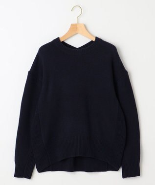 組曲 S カシミヤブレンドバルキープルオーバー ニット ネイビー系