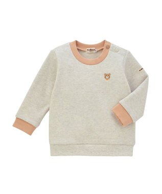  【70-120cm】【Everyday Series】ワンポイント くすみカラー裏毛パイルトレーナー