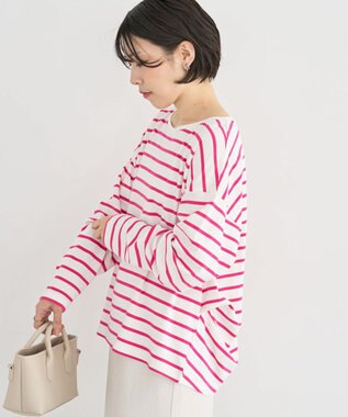 Green Parks サイドタックプルオーバー Border Pink