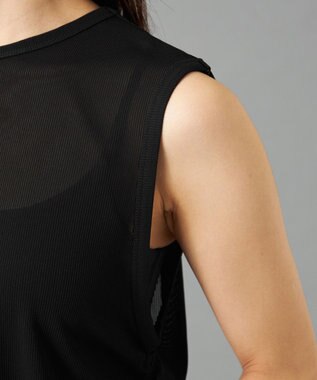 Chacott Chacott BALANCE シアーリブノースリーブTシャツ ブラック