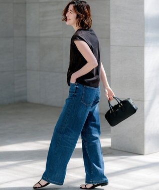 23区 【先行予約】コードエンブロイダリージャージー フレンチスリーブ カットソー ダークブラウン系