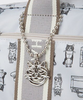 ACE BAGS & LUGGAGE HAyU × ace.  フォールディング 折り畳みボストンバッグ 猫柄 32L 17863 ライトベージュ柄