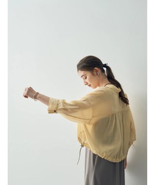 YECCA VECCA 【2点SET】シアーシャツ×Aラインキャミワンピース Yellow