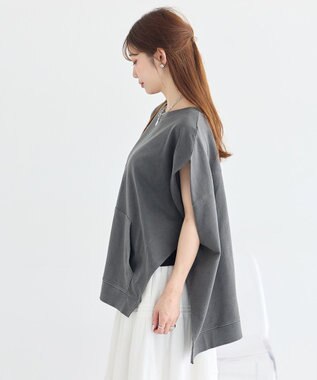 earth music&ecology ピグメントカンガルーポケットプルオーバー Charcoal Gray