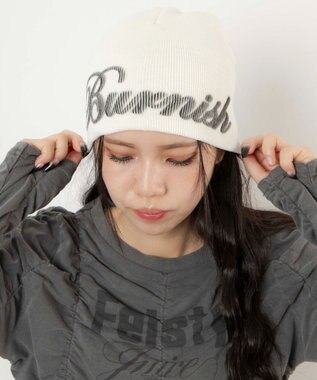 WEGO ロゴプリントシングルニットワッチ オフホワイト