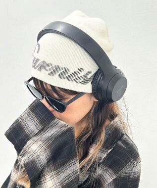 WEGO ロゴプリントシングルニットワッチ オフホワイト