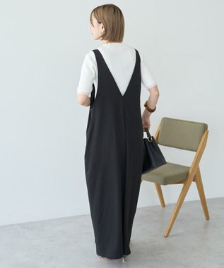 AMERICAN HOLIC イージーケアVネックオールインワン Gray Mixture