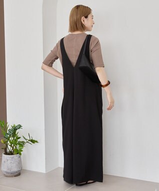 AMERICAN HOLIC イージーケアVネックオールインワン Gray Mixture