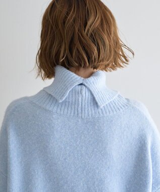 YECCA VECCA スリットタートルネックニット Sax