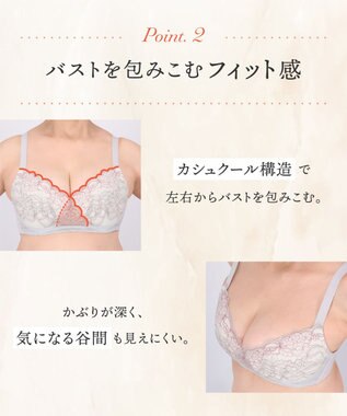 Wing ブラジャー コンパクトにバストメイク 高さをおさえる 【小さく見せるブラ】 Gカップまで対応 大きいサイズ ブラ KB6100 ウイング／ワコール グレー