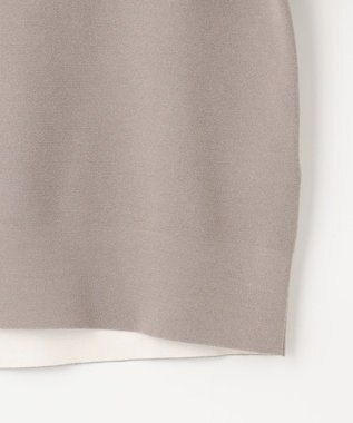 自由区 【WEB限定カラーあり】【セットアップ対応・洗える】レーヨンストレッチモックネック ニット Lモーブ×オフ