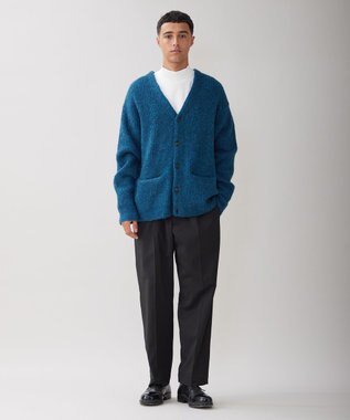 UNFILO MENS 【男女兼用】へアリー ニットカーディガン ブルー グリーン
