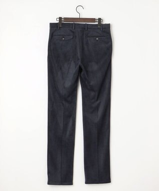JOSEPH ABBOUD 【軽量】ブロックベロア ストレッチ パンツ ネイビー系