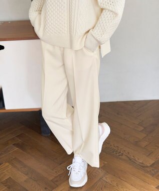 UNFILO ウールライクツイル ワイドパンツ エクリュ