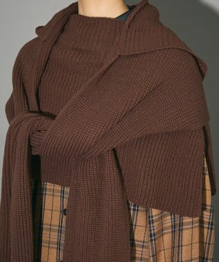 Green Parks フードマフラー＋ケープニット Dark Brown