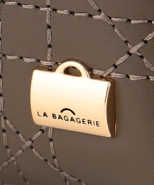 LA BAGAGERIE レザーステッチ　マルチポシェット グレージュ