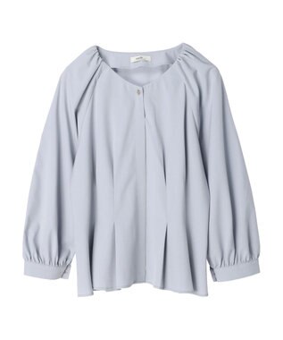 earth music&ecology ペプラムブラウス Grayish Blue