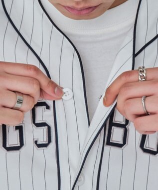 WEGO 【ユニセックス着用ITEM/MLサイズ展開】ベースボールシャツ（SS） ホワイト