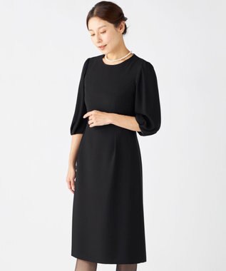 組曲 NOIR 【ストレッチ/オールシーズン対応】ペプラムミニグログラン ジャケット＋ワンピース ブラック系