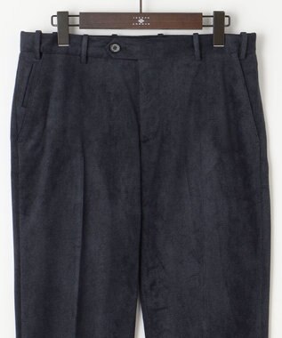 JOSEPH ABBOUD 【軽量】ブロックベロア ストレッチ パンツ ネイビー系