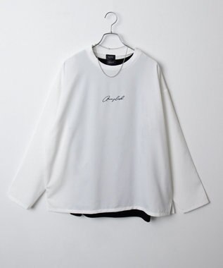 WEGO 【セットアイテム/軽量/シワにならない】ドライポリアンサンブルプルオーバーシャツ（LS） ホワイト